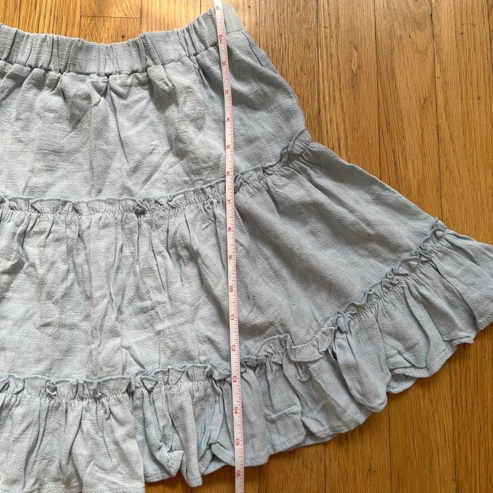 Princess Polly Light blue ruffle mini skirt with elastic waistband, Women's 6 - Picture 3 of 5